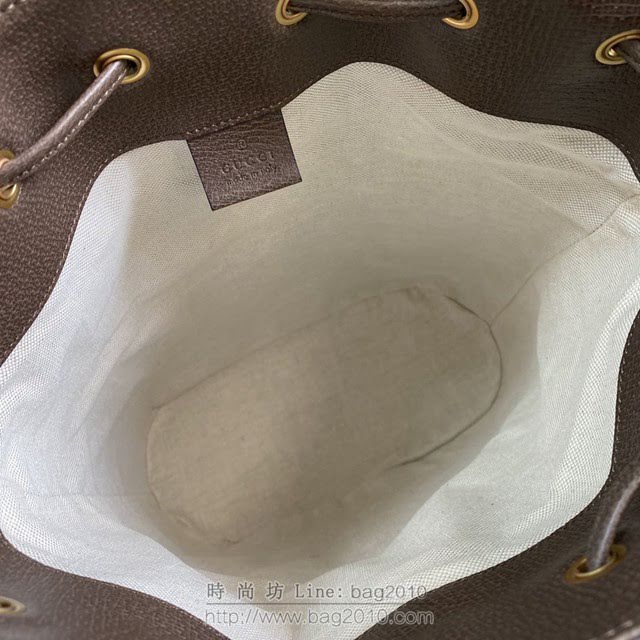 Gucci古馳包包 G家新款女包 款號:540457 古奇啡色肩背水桶包  gdj1237